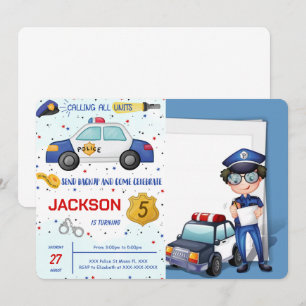 Invitation photo d'anniversaire de la police