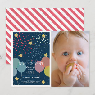 Invitation Photo d'anniversaire de Little Miss Independent Fi