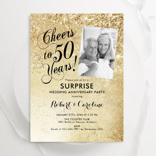 Invitation Photo d'anniversaire de mariage surprise 50ème en 