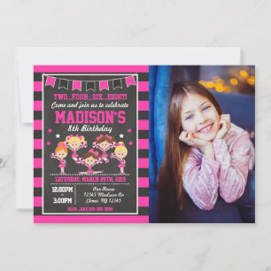 Invitation photo d'anniversaire de meneuse de claq