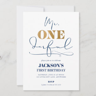 Invitation photo d'anniversaire de Mr. ONEderful p
