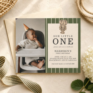 Invitation Photo d'anniversaire de premier anniversaire de ho