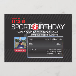 Invitation photo d'anniversaire de sport