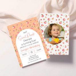 Invitation Photo d'anniversaire de Sweet Peach