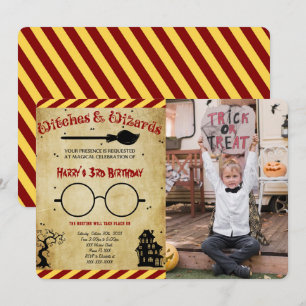 Invitation photo d'anniversaire d'Halloween