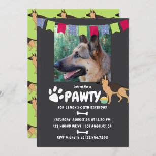 Invitations Faire Part Cartes Anniversaire Berger Allemand Zazzle Ch