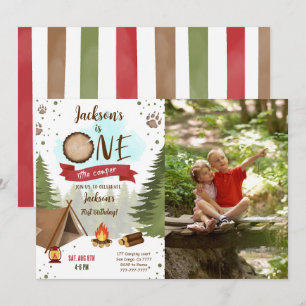 Invitation photo d'anniversaire du camping