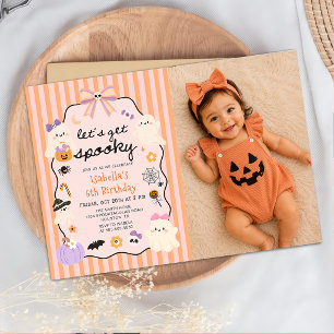 Invitation photo d'anniversaire Halloween avec fan