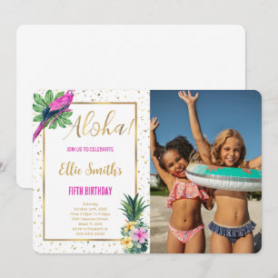 Invitation photo d'anniversaire hawaïen