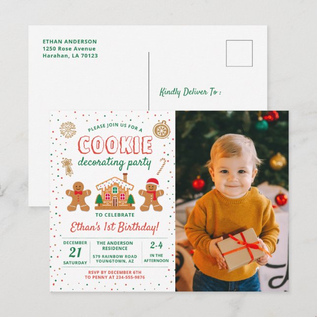 Invitation photo d'anniversaire pour la décoration (Devant / Derrière)