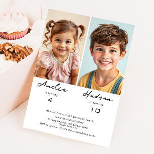 Invitation Photo d'anniversaire simple et minimaliste pour fr
