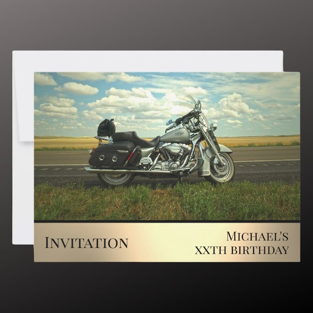 Invitation Photo d'anniversaire sur le thème de la moto Invit (Créateur téléchargé)