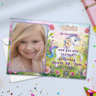Invitation Photo d'anniversaire sur mesure de Magic Pastel