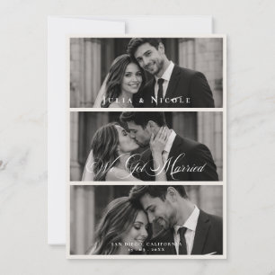 Invitation Photo d'annonce de mariage classique Nous sommes m