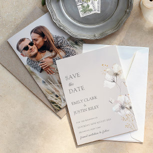 Invitation Photo d'aquarelle Fleur sauvage moderne Enregistre