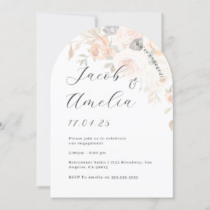 Invitation Photo d'arche florale orange brûlé pour une fête d