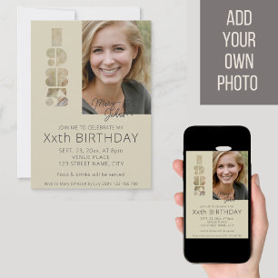 Invitation photo de 40e anniversaire née en 1985 minimaliste