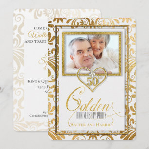 Invitation Photo de 50e anniversaire de mariage