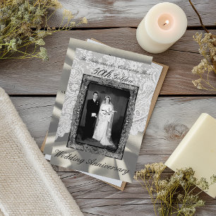 Invitation Photo de 50e anniversaire de mariage moderne et do