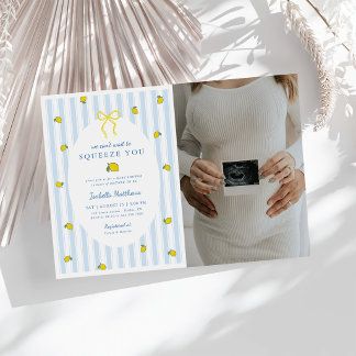 Invitation Photo de Baby Shower Citron Impatient de Vous Pres
