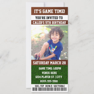 Invitation photo de billet pour une fête d'anniver