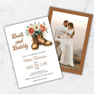 Invitation Photo de bottes rustiques et douche de nuptiale pé