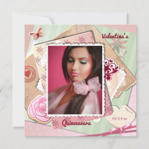 Invitation photo de cadre romantique