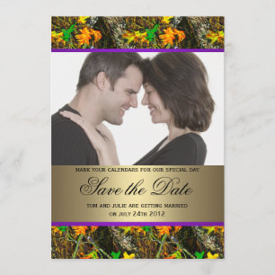 Invitation Photo de camouflage pour la sauvegarde de la date