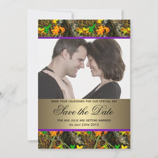 Invitation Photo de camouflage pour sauvegarde de date (Devant)