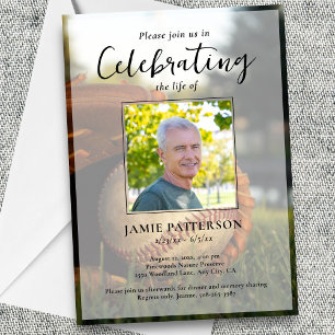 Invitation Photo de célébration de la vie d'un joueur de base