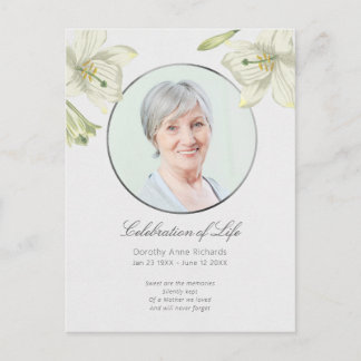 Invitation photo de célébration de vie florale au