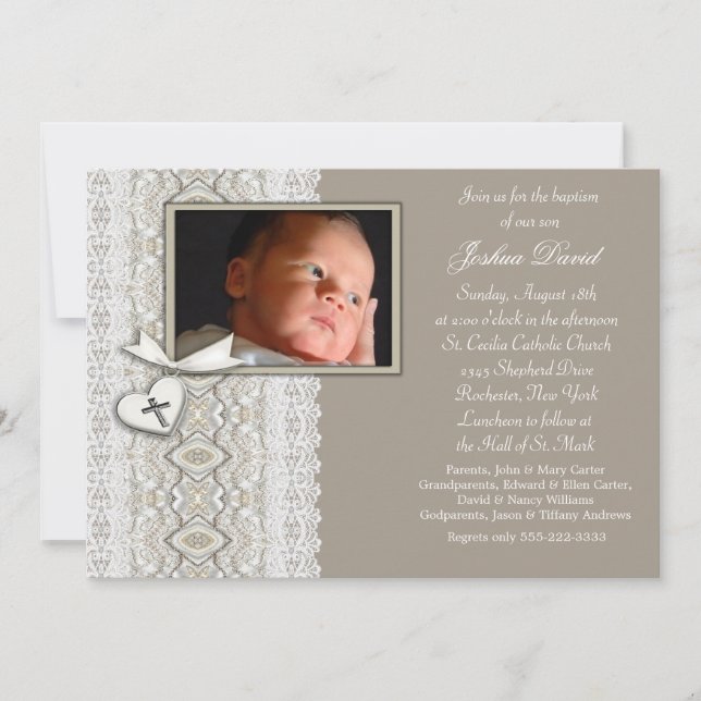 Invitation Photo de Christening (Devant)