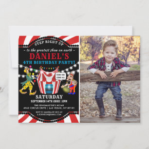 Invitation Photo de cirque amusant pour enfants Anniversair
