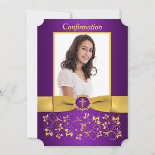 Invitation Photo de confirmation en forme de billet imprimé R