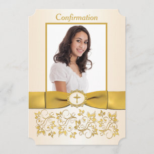 Invitation Photo de confirmation en forme de ticket RIBBON IM