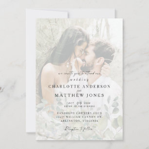 Invitation Photo de couple discret Foliage Moderne Mariage II