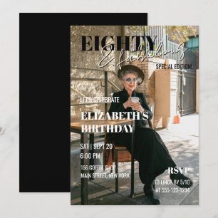 Invitation Photo de couverture de magazine chic et élégant po