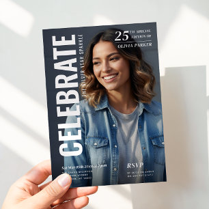 Invitation Photo de couverture de magazine pour la célébratio