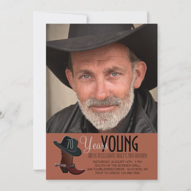 Invitation photo de Cowboy (Devant)