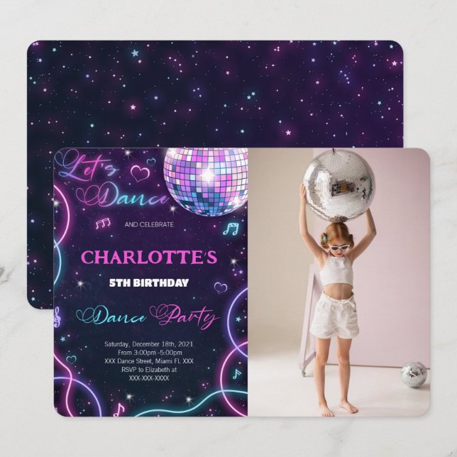 Invitation photo de danse (Devant / Derrière)