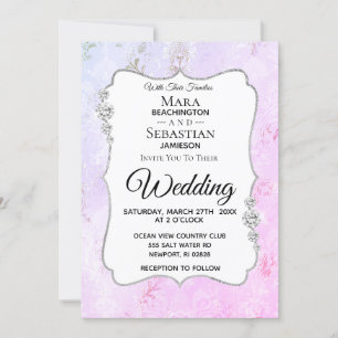 Invitation *~* Photo de Demask Diamond - RSVP - Mariage QR