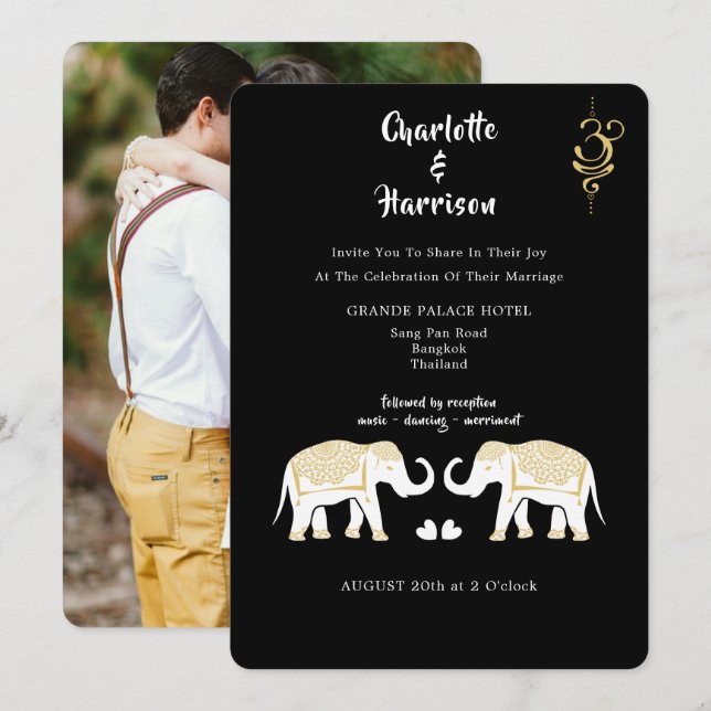 Invitation photo de destination Mariage Thaïlande (Devant / Derrière)