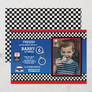 Invitation Photo de détective de fête d'anniversaire de