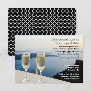 Invitation Photo de deux verres à Champagne - Annonce de mari