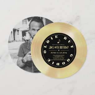 Invitation Photo de disque d'or/disque vinyle pour 60e annive