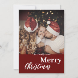 Invitation Photo de famille moderne et branchée de Noël sombr