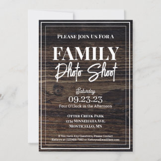 Invitation Photo de famille Woodsy & Rustic