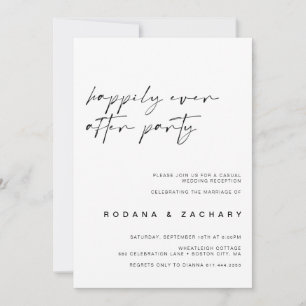 Invitation Photo de fête après mariage avec calligraphie mode