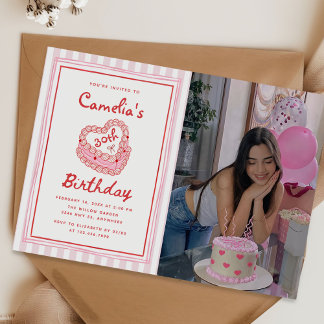 Invitation Photo de fête d'anniversaire 30 ans de fille dessi
