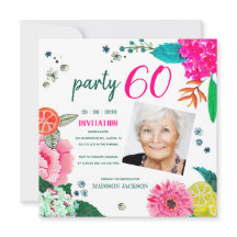 Photo de fête d'anniversaire 60 ans Floral Estival